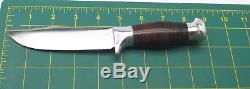 Rare Vintage Kinfolks Incorporated Stacked Leather Hunting Skinning Sheath Knife