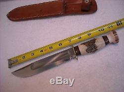 Rare Vintage Marbles USA 11-1/8 Stag Hunting Knife
