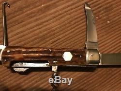 Rare Vintage Pre 1964 Puma 959 Jagdmesser Hunting Stag Handles Knife Used