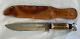 Rare Vintage Solingen Hunting Knife Stagg Wildcat 8X Large W / Sheath