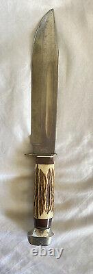 Rare Vintage Solingen Hunting Knife Stagg Wildcat 8X Large W / Sheath