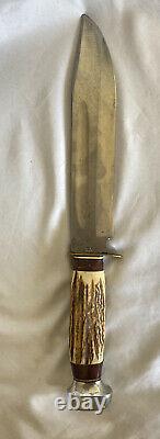 Rare Vintage Solingen Hunting Knife Stagg Wildcat 8X Large W / Sheath