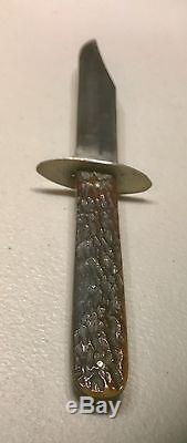 Rare Vintage Wilbert Cutlery Co Chicago Bowie Hunting Dagger Knife Stag WithSheath