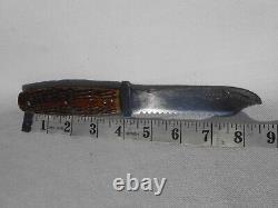 Rare W. R. Case & Sons Bradford PA Fixed Blade Hunting Knife withBone Handle G7