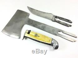 Rare Western Interchangeable Hatchet & Fixed Blade Knife Sheath Vintage 1411-LXX