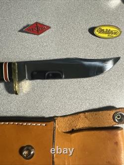 Rare Western W36 J Stamped With Rosewood Handle & Sheath Beautiful Knife
