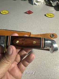 Rare Western W36 J Stamped With Rosewood Handle & Sheath Beautiful Knife