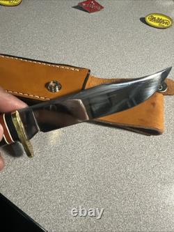 Rare Western W36 J Stamped With Rosewood Handle & Sheath Beautiful Knife