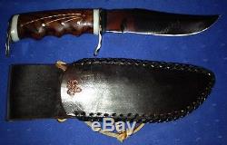 Ray Johnson Custom Made Handmade Hunting Fixed Blade Bowie Knife with Sheath