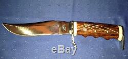 Ray Johnson Custom Made Handmade Hunting Fixed Blade Bowie Knife with Sheath