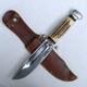 Rehwappen, Solingen Germany 1950th hunting Bowie, split stag handle, orig sheath