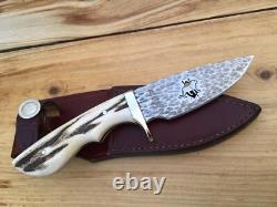 Remer Triple R Custom Knife Safari Club Int'l. Lion Logo Stag Handle USA