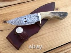 Remer Triple R Custom Knife Safari Club Int'l. Lion Logo Stag Handle USA