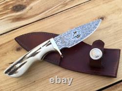 Remer Triple R Custom Knife Safari Club Int'l. Lion Logo Stag Handle USA