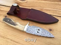 Remer Triple R Custom Knife Safari Club Int'l. Lion Logo Stag Handle USA
