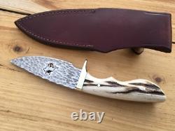 Remer Triple R Custom Knife Safari Club Int'l. Lion Logo Stag Handle USA