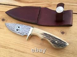 Remer Triple R Custom Knife Safari Club Int'l. Lion Logo Stag Handle USA