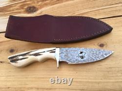 Remer Triple R Custom Knife Safari Club Int'l. Lion Logo Stag Handle USA