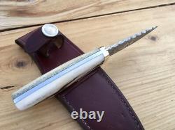 Remer Triple R Custom Knife Safari Club Int'l. Lion Logo Stag Handle USA