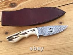 Remer Triple R Custom Knife Safari Club Int'l. Lion Logo Stag Handle USA