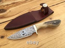 Remer Triple R Custom Knife Safari Club Int'l. Lion Logo Stag Handle USA