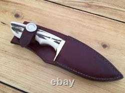 Remer Triple R Custom Knife Safari Club Int'l. Lion Logo Stag Handle USA