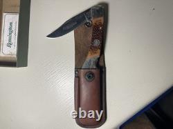 Remington Hunting Knife With Leather Brand New Vintage