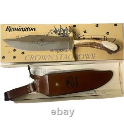 Remington RE18575 Crown Stag Bowie Limited Edition Knife & Sheath In Orig. Box