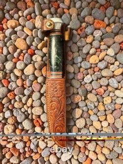 Remington RH 72P Green Swirl Handle Vintage Knife