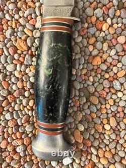 Remington RH 72P Green Swirl Handle Vintage Knife