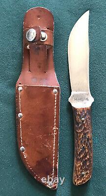 Remington UMC RH4 USA Vintage 1930'S Hunting Knife WithLeather Sheath Near Mint