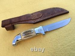 Rh Ruana Hunting Knife Vintage M Stamp Belt Sheath Bonner, Montana USA