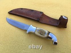 Rh Ruana Hunting Knife Vintage M Stamp Belt Sheath Bonner, Montana USA