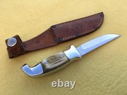 Rh Ruana Hunting Knife Vintage M Stamp Belt Sheath Bonner, Montana USA