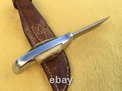 Rh Ruana Hunting Knife Vintage M Stamp Belt Sheath Bonner, Montana USA