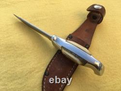 Rh Ruana Hunting Knife Vintage M Stamp Belt Sheath Bonner, Montana USA