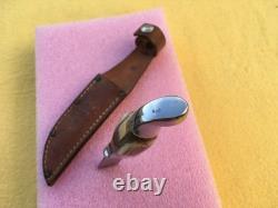 Rh Ruana Hunting Knife Vintage M Stamp Belt Sheath Bonner, Montana USA