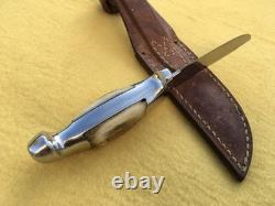 Rh Ruana Hunting Knife Vintage M Stamp Belt Sheath Bonner, Montana USA