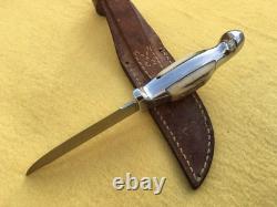 Rh Ruana Hunting Knife Vintage M Stamp Belt Sheath Bonner, Montana USA