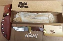 Rigid Skinner R-7 knife vintage hunting w sheath & box factory edge rare & NICE