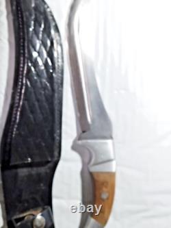 Rose Large Hunting Knife 8 In. Blade With Blood Curve And Case