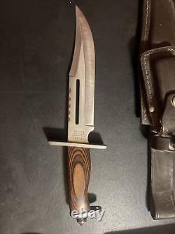 SABURO HAND MADE BOWIE KNIFE SKS500 in LEATHER SHEATH