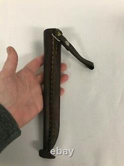 SIGNED J MARTTIINI FINLAND FISHING FISH FILET KNIFE with LEATHER SHEATH 10 3/4