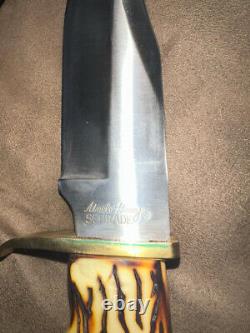 Schrad 171 UH Bowie Vintage Full blade Schrade Pro Hunter EUC patina on handle