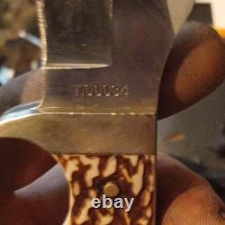 Schrade 1984 Hunting Fixed Blade Knife Stag Handle Stainless with Sheath