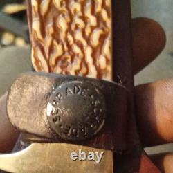 Schrade 1984 Hunting Fixed Blade Knife Stag Handle Stainless with Sheath