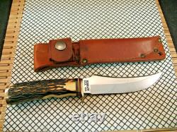 Schrade 498 USA Gold Rush 49'r Carbon Steel Fixed Blade Hunting Knife & Sheath