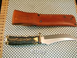 Schrade 498 USA Gold Rush 49'r Carbon Steel Fixed Blade Hunting Knife & Sheath