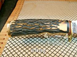 Schrade 498 USA Gold Rush 49'r Carbon Steel Fixed Blade Hunting Knife & Sheath
