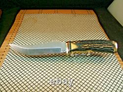 Schrade 498 USA Gold Rush 49'r Carbon Steel Fixed Blade Hunting Knife & Sheath